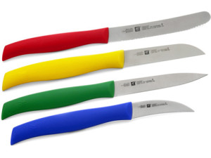 Zwilling J.A. Henckels Twin Grip Colored Paring Knives, Set of 4